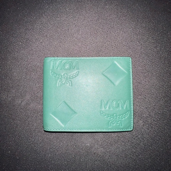 MCM Forest Green Monogram Wallet